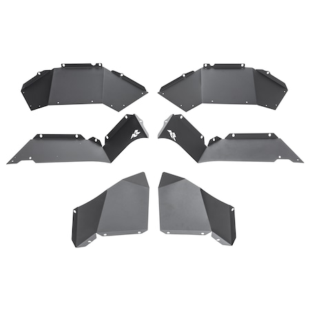 Rugged Ridge INNER FENDER LINERS, REAR, ALUMINUM, BLK; 18-20 JEEP WRANGLER JL 11615.62